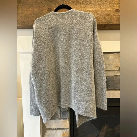 H&M Sweater Women M Gray Mohair Wool Long Open Cardigan Slouchy Oversize Grandpa - Picture 2 of 9